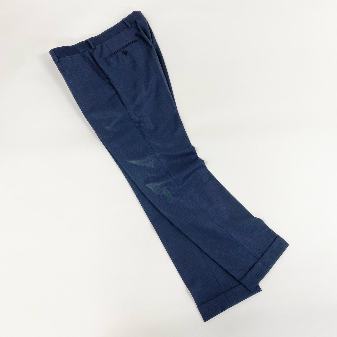 75f27 【美品】2022SS Ermenegildo Zegna エルメネジルドゼニア TOROFEO トロフェオ 2B シングルスーツ セットアップ ネイビー チェック サイズ7-46C メンズ ドレススーツ