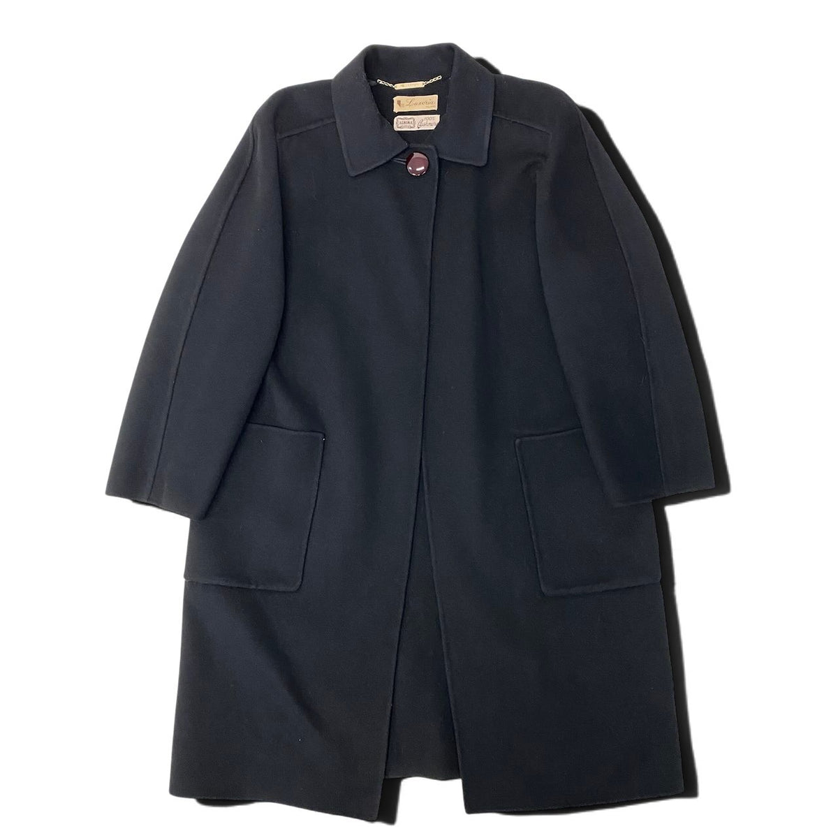 15j16 Luxoria MILANO ラグソリア AGNONA アニオナ ロングコートアウター ブラック カシミヤ100％ レディース 女性用u02t