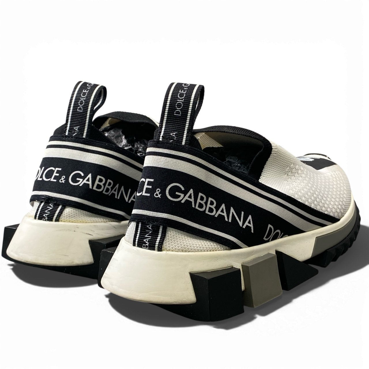 2a5 DOLCE&GABBANA ドルチェアンドガッパーナ ソレント ロゴ ニットスニーカー ロートップスニーカー シューズ ホワイト ブラック メンズk02i