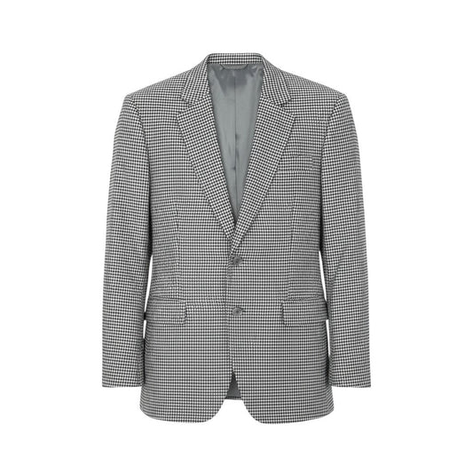 66l1 mila schon ミラショーン テーラードジャケット 2B 千鳥格子 ハウンドトゥース メンズ 紳士服 ブラック ホワイトu02t