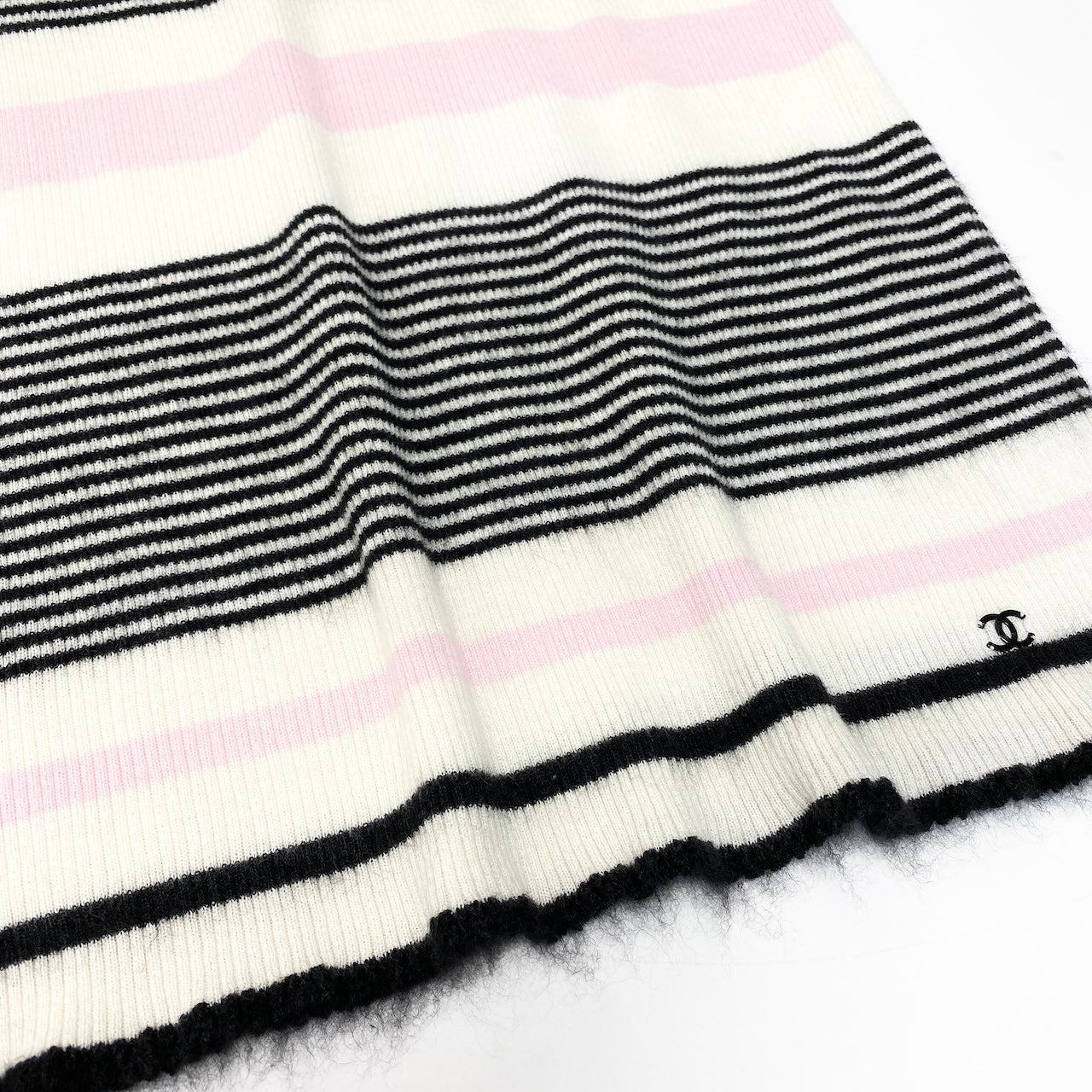 46c24 CHANEL シャネル 半袖ニットセーター 05C カシミヤ混 ボーダー ココマーク P25247V01759 42サイズ マルチカラー レディース 女性用o07t
