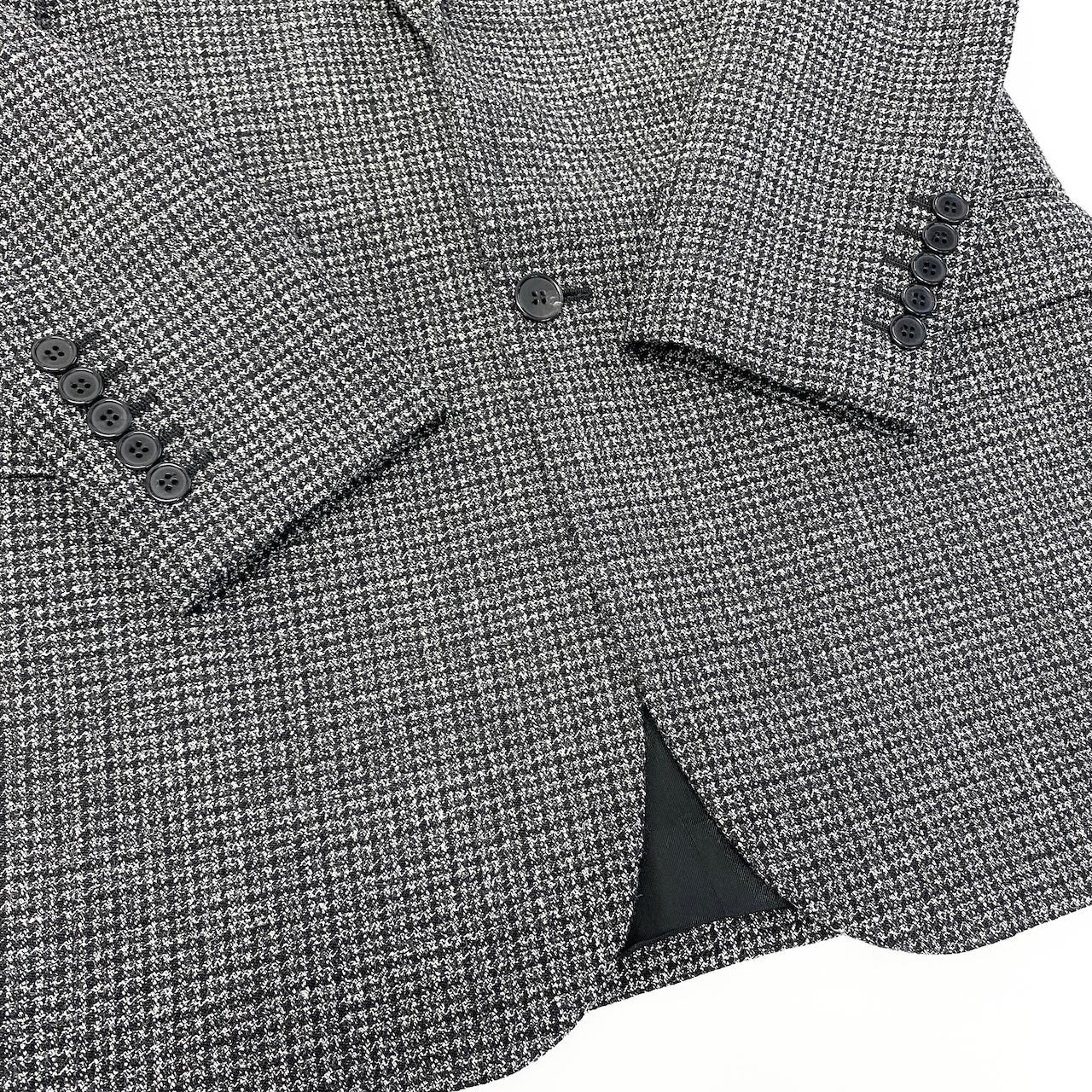 e8 【極美品】SAINT LAURENT ツイードジャケット テーラードジャケット イタリア製 36サイズ グレー系 ウール100％ メンズ 男性用k02i