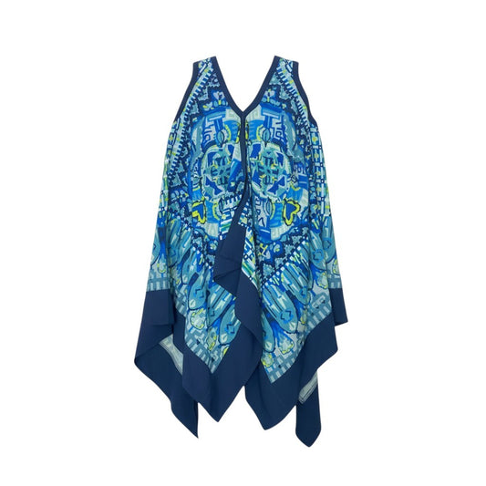 26k27 《美品》 TOKUKO 1er VOL トクコプルミエヴォル ノースリーブワンピース フレアワンピース 総柄プリント Vネック レディース 女性用 マルチカラー 9 ポリエステル100％u02t