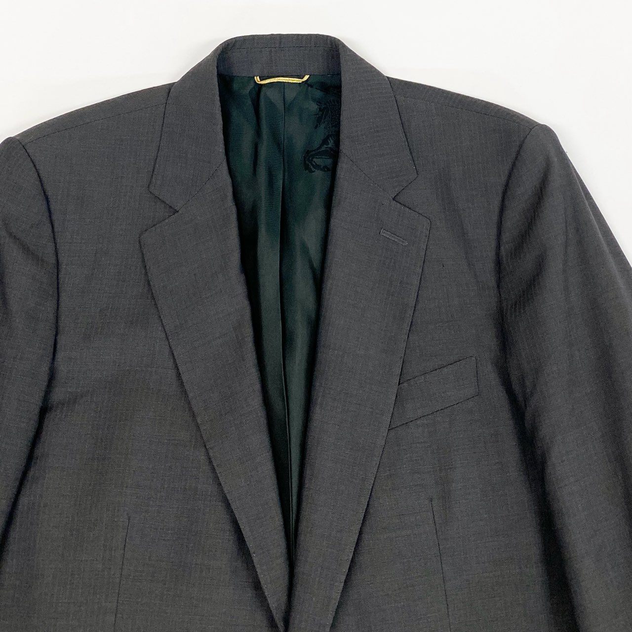 68L11 BURBERRY バーバリー イタリア製 コレクションライン テーラードジャケット ブレザー 46 チャコールグレー バージンウール メンズ 紳士服u02t