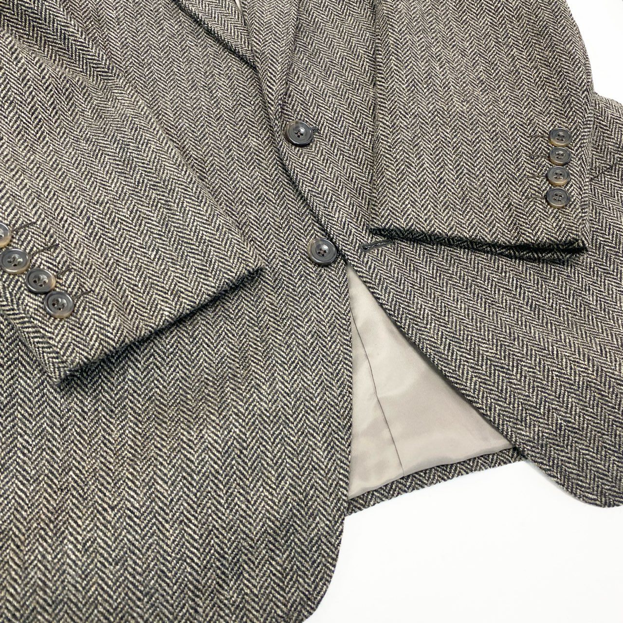 62a28 Burberrys バーバリーズ スリーピース スーツセットアップ テーラードジャケト スラックス ヘリンボーン 92-80-170 A5 ブラウン系 メンズ 男性用o07t