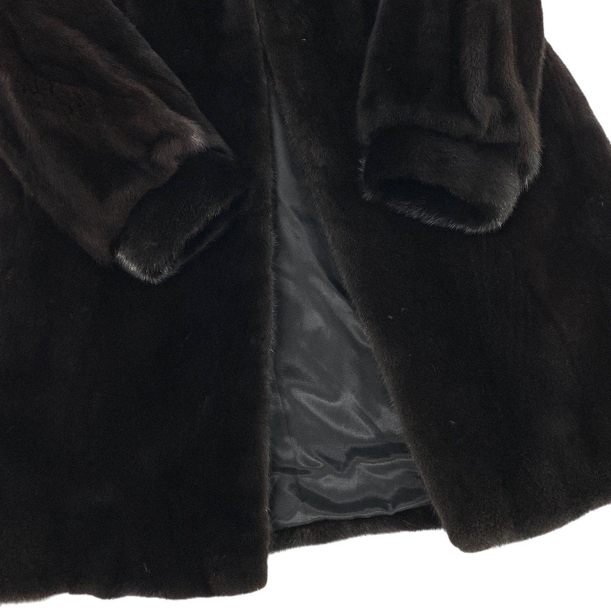 52f10 BLACK GLAMA ブラックグラマ ダークミンク ロングコート サイズF ブラックブラウン 最高級本毛皮 Mink Fur Long Coatt18r