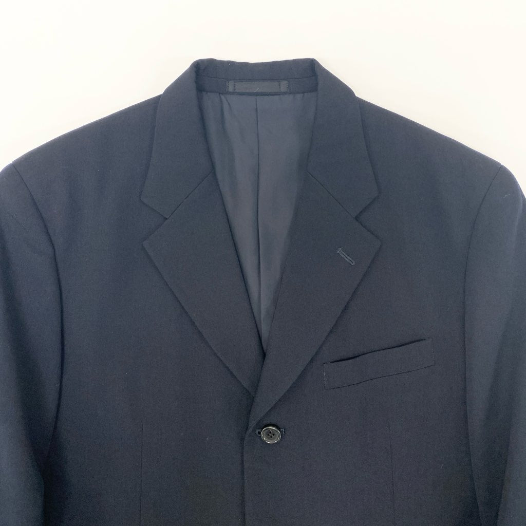 22l28 issey miyake イッセイミヤケ セットアップスーツ シングルスーツ 3B テーラードジャケット タックパンツ メンズ 紳士服 サイズ4 ネイビー ウール100％o07t