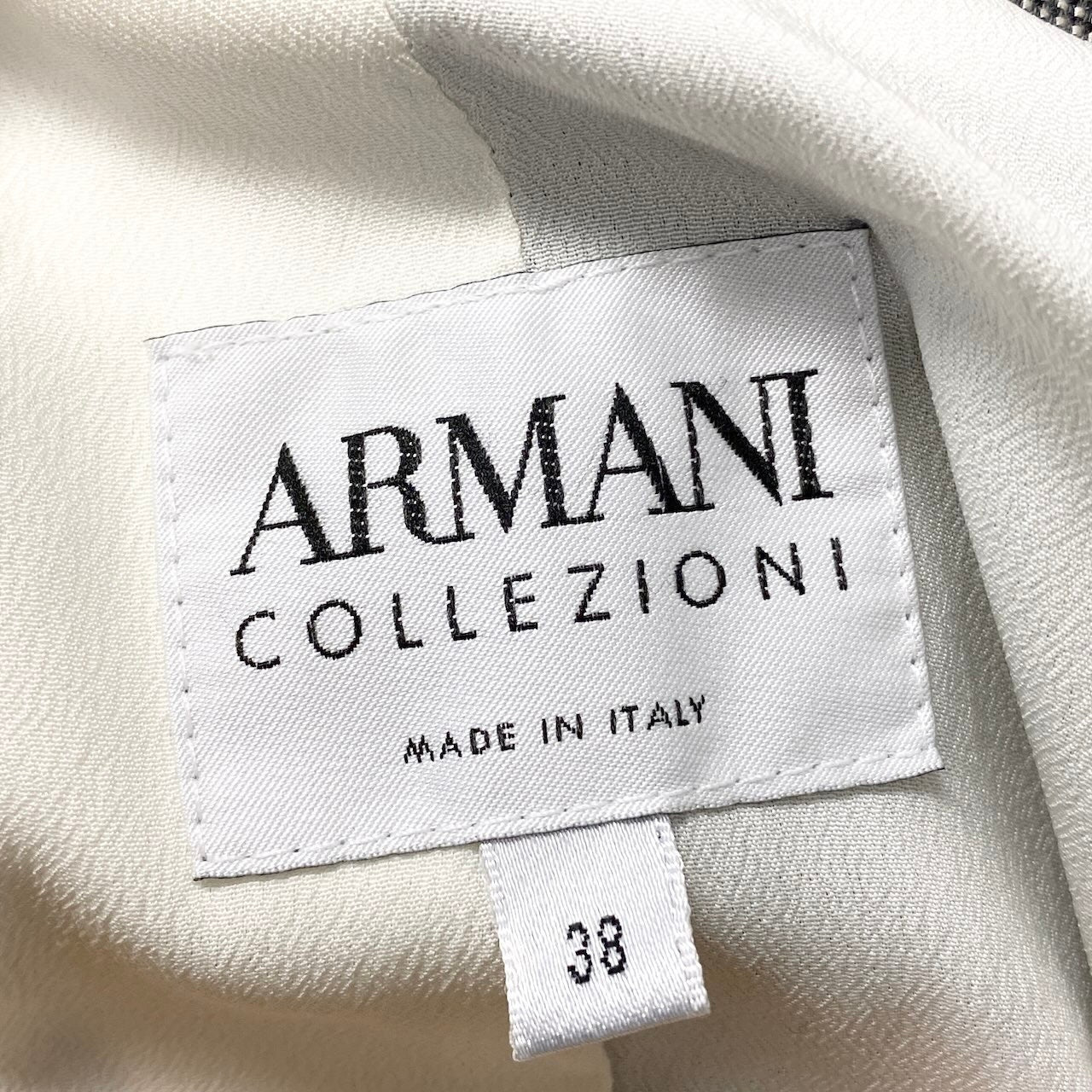 83e15 ARMANI COLLEZIONI アルマーニ コレッツォーニ イタリア製 デザインカラー テーラードジャケット 羽織 38 グレー ウール シルク レディースo07t