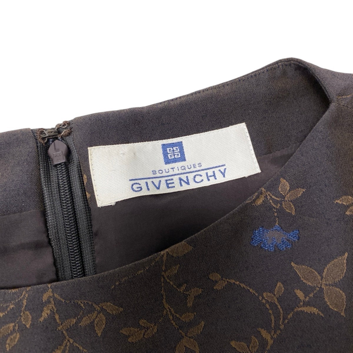 93h3 【美品】 GIVENCHY ジバンシィ 花柄刺繡 ロングワンピース ドレスワンピース サイズ36 ダークブラウン レディースu02t