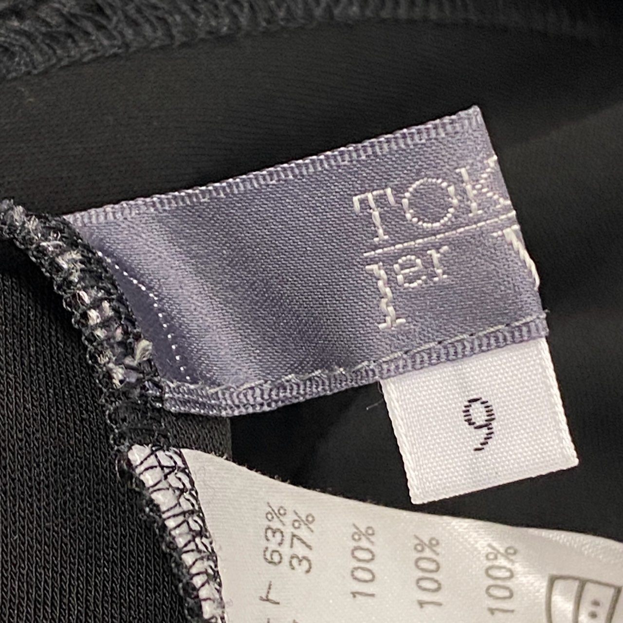 41k26 《美品》TOKUKO 1er VOL トクコプルミエヴォル ノースリーブワンピース メッシュ切替 フラワーモチーフ 刺繍 サイドギャザー レディース 女性用 9 ブラックu02t