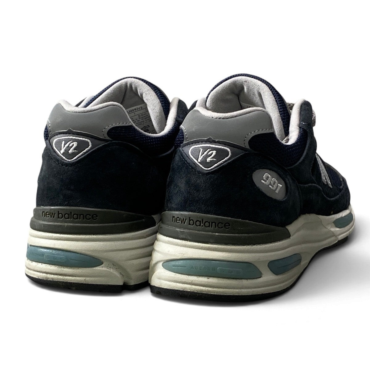 3j14 New Balance ニューバランス Made in UK 991v2 ローカットスニーカー U991NV2 サイズ7 ネイビー メンズ 紳士靴o07t