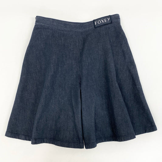 35i9 FOXEY NEW YORK フォクシーニューヨーク デニム リリーパンツ ショートパンツ ウエストロゴ 40536 38 インディゴブルー レディースk02i