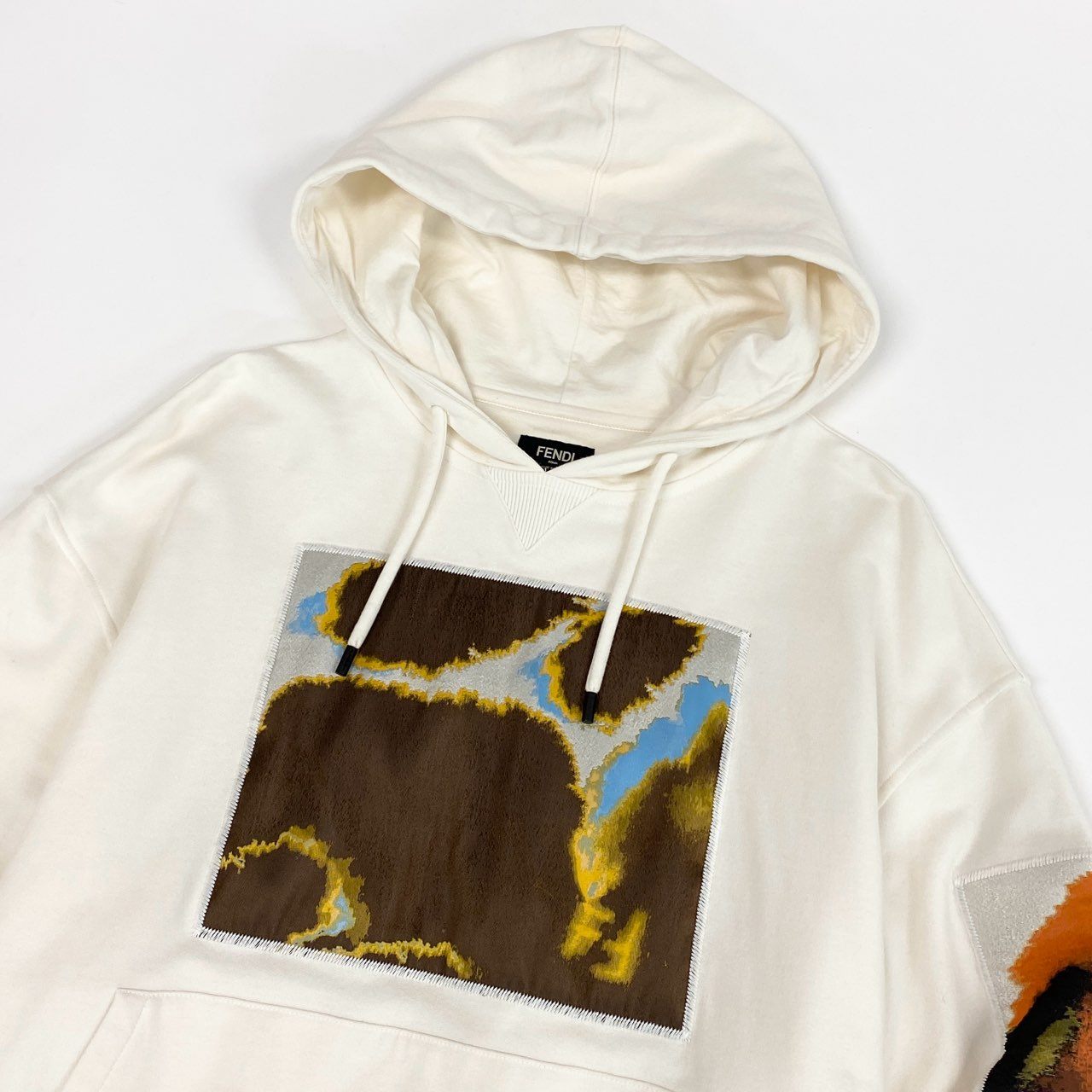 74k11 FENDI フェンディ アートプリント フーディ パーカー スウェット トップス FY1203 Sサイズ マルチカラー メンズu02t