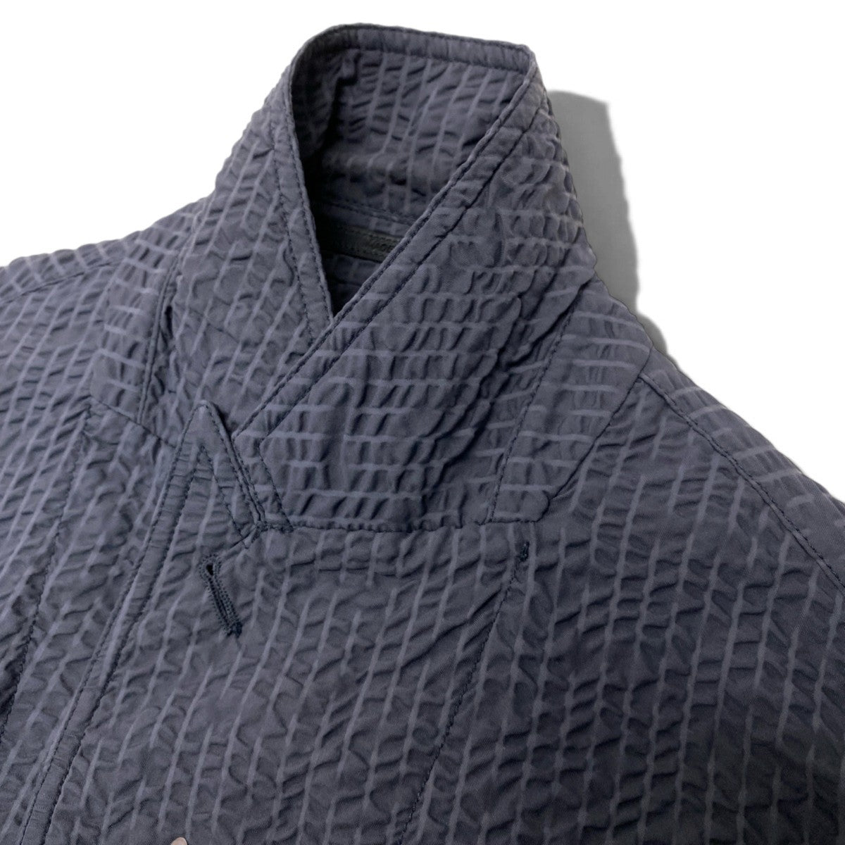 45j8 GIORGIO ARMANI ジョルジオアルマーニ レザータグ 撥水 本切羽 テーラードジャケット ブレザー サイズ48 グレーt18r