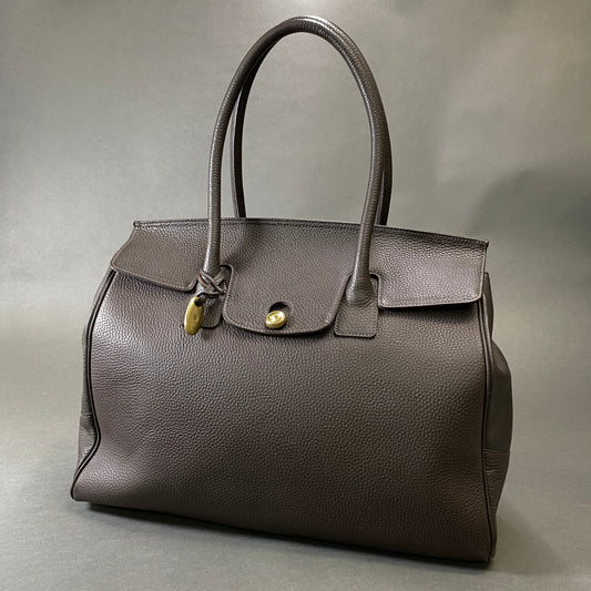 Ch1 TOF＆LOADSTONE トフアンドロードストーン ルーフボタン ビジネスバッグ  ダークブラウン レザー Leather Bag 大容量◎ 肩掛け カバンt18r