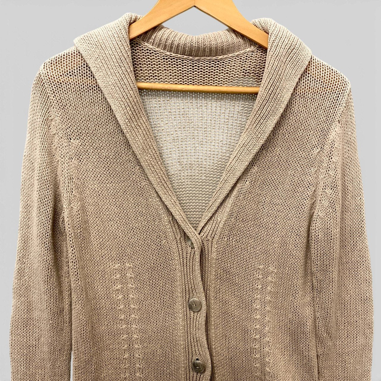 58b17 FOXEY フォクシー ローゲージニット ロングカーディガン 長袖 レディース 女性用 35497 Free ベージュ コットンリネンu02t