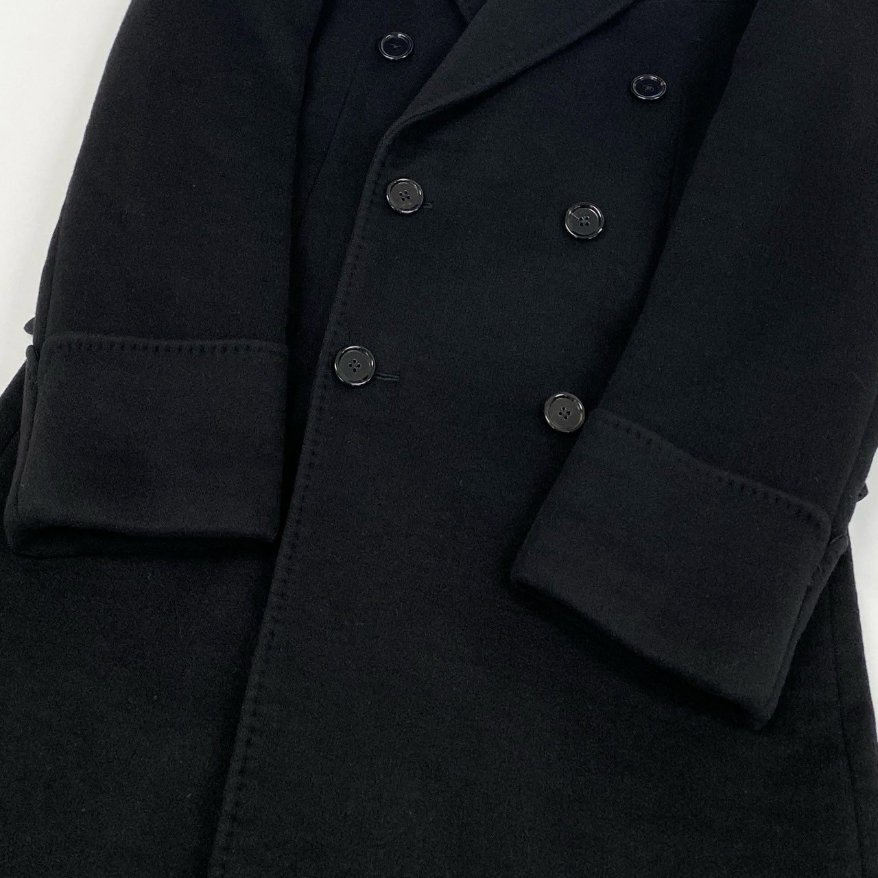 14Ⅼ1《美品》 DOLCE&GABBANA ドルチェアンドガッバーナ カシミヤ ダブルフェイスロングコート サイズ46 ブラック CASHMERE LONG COATt18r