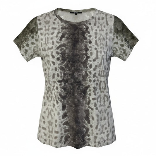 Ad15 GUCCI グッチ パイソンプリント シルクカットソー Python Print Silk T-Shirt White サイズM ホワイトt18r