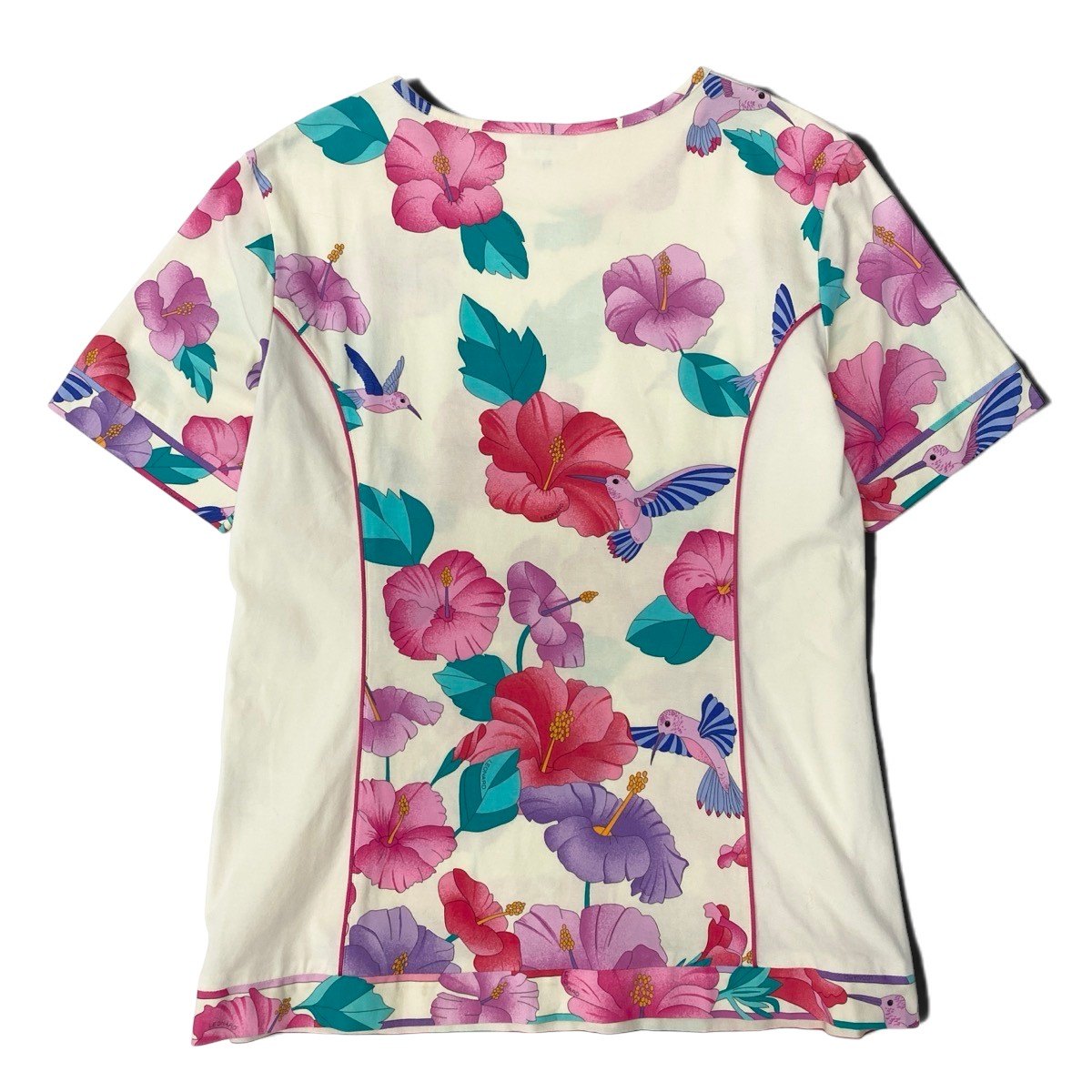 52h18 LEONARD レオナール 半袖Tシャツ カットソー トップス ストレッチ素材 40 イエロー レディースu02t