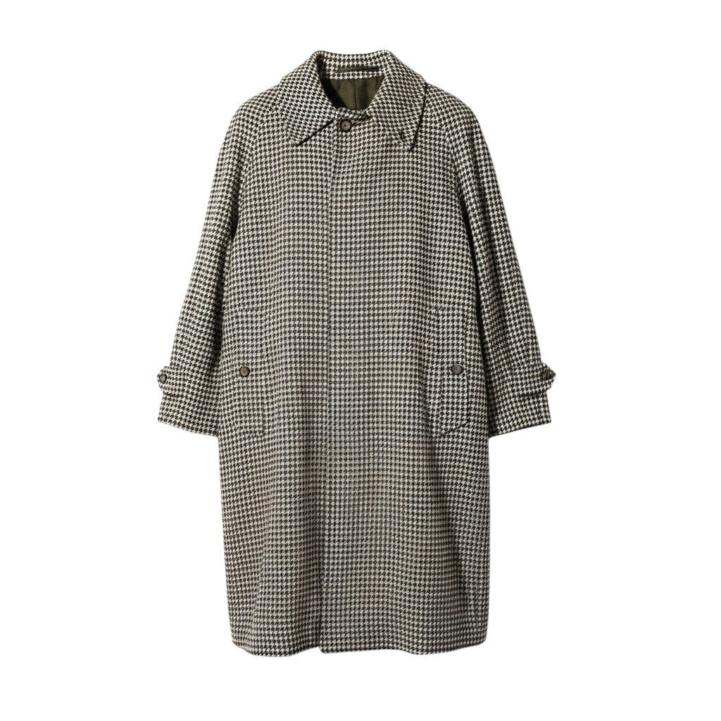 j29 Burberrys ステンカラーカシミヤコート アウター 千鳥格子 英国製 ベージュ カシミヤ100％ メンズ 男性用u02t
