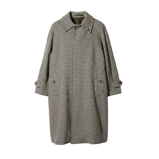 j29 Burberrys ステンカラーカシミヤコート アウター 千鳥格子 英国製 ベージュ カシミヤ100％ メンズ 男性用u02t