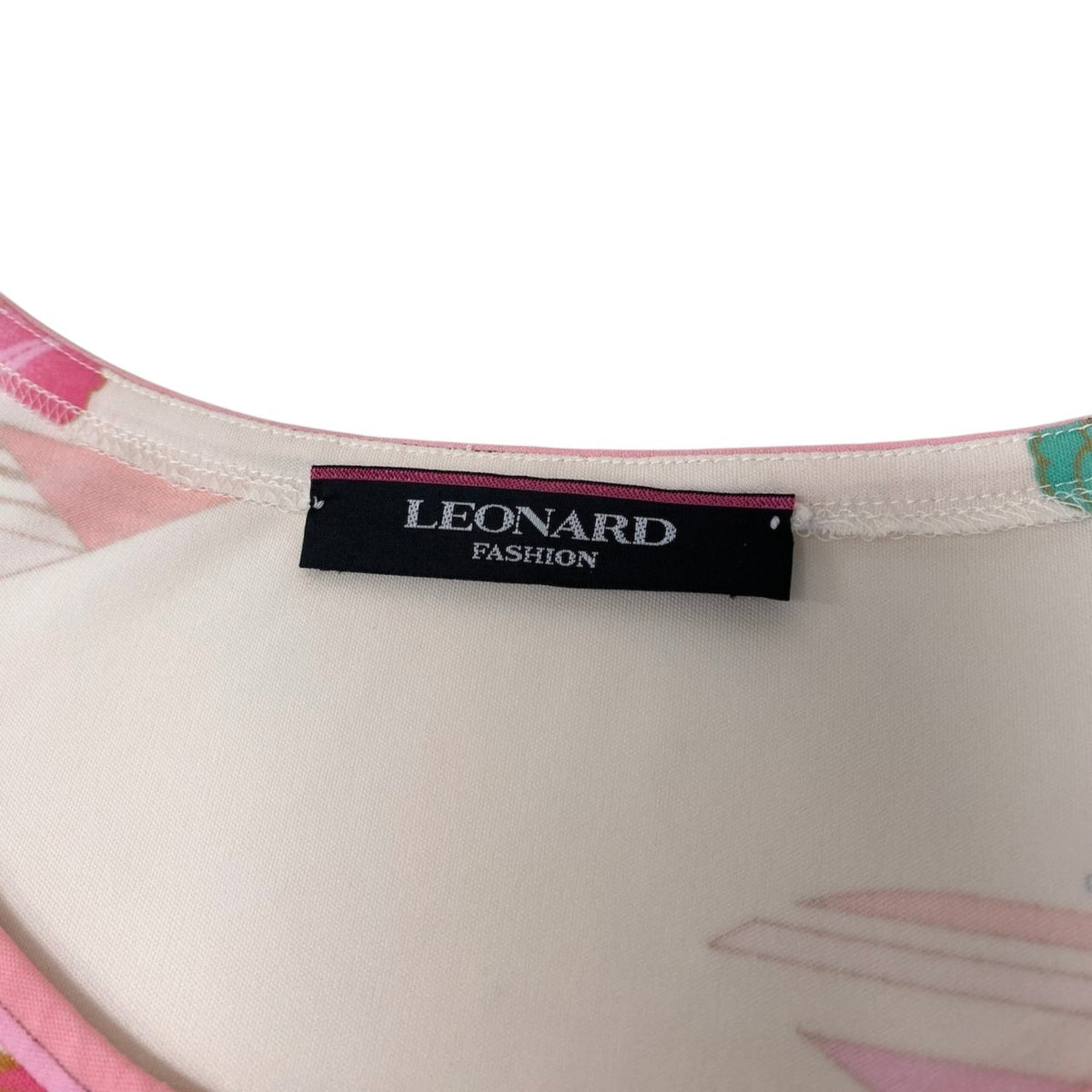 36j20 LEONARD レオナール カンカン素材 ノースリーブ チュニックワンピース ドレス 3 ピンク アセテート ポリエステル レディースo07t