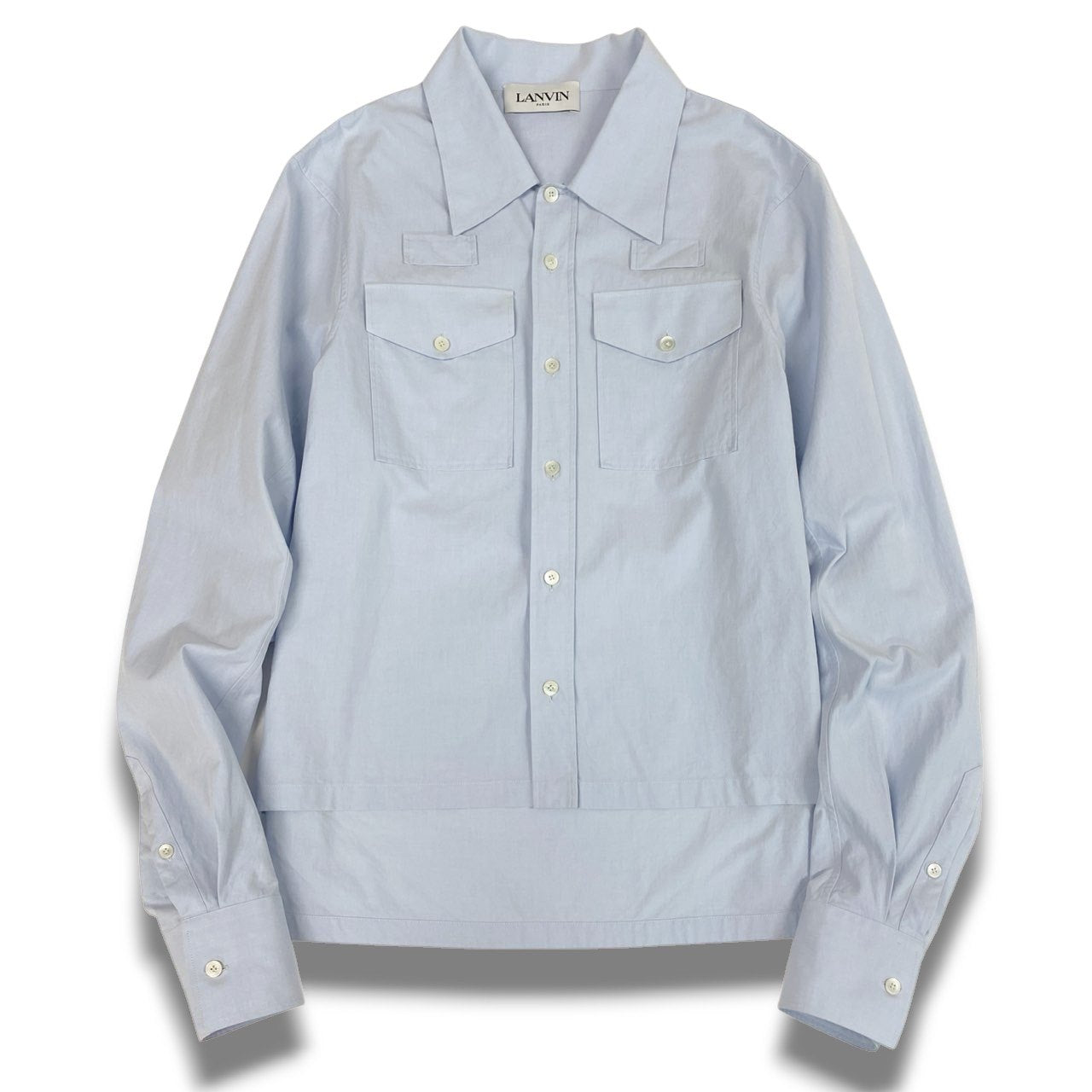 Mc2 LANVIN PARIS ランバン  デザインオーバーシャツ 長袖シャツ フリーサイズ サックスブルー メンズ トップスta1