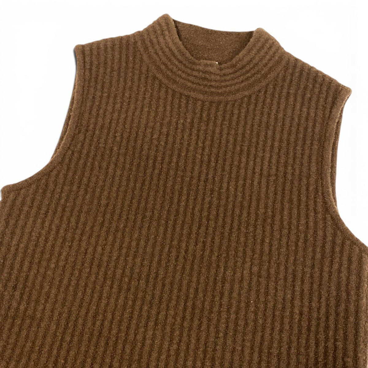 70i15 《極美品》 HERMES エルメス 23年 カシミヤ混 ニット ベスト トップス 3H2643DJ 36 ブラウン レディースu02t
