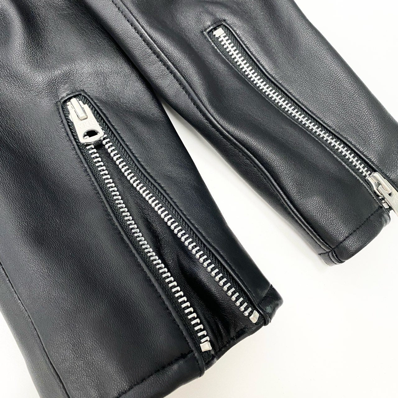 61b4  JACKROSE ジャックローズ ラムレザー ダブルライダースジャケット サイズ5 XL ブラック 羊革 シープスキン バイカーt18r