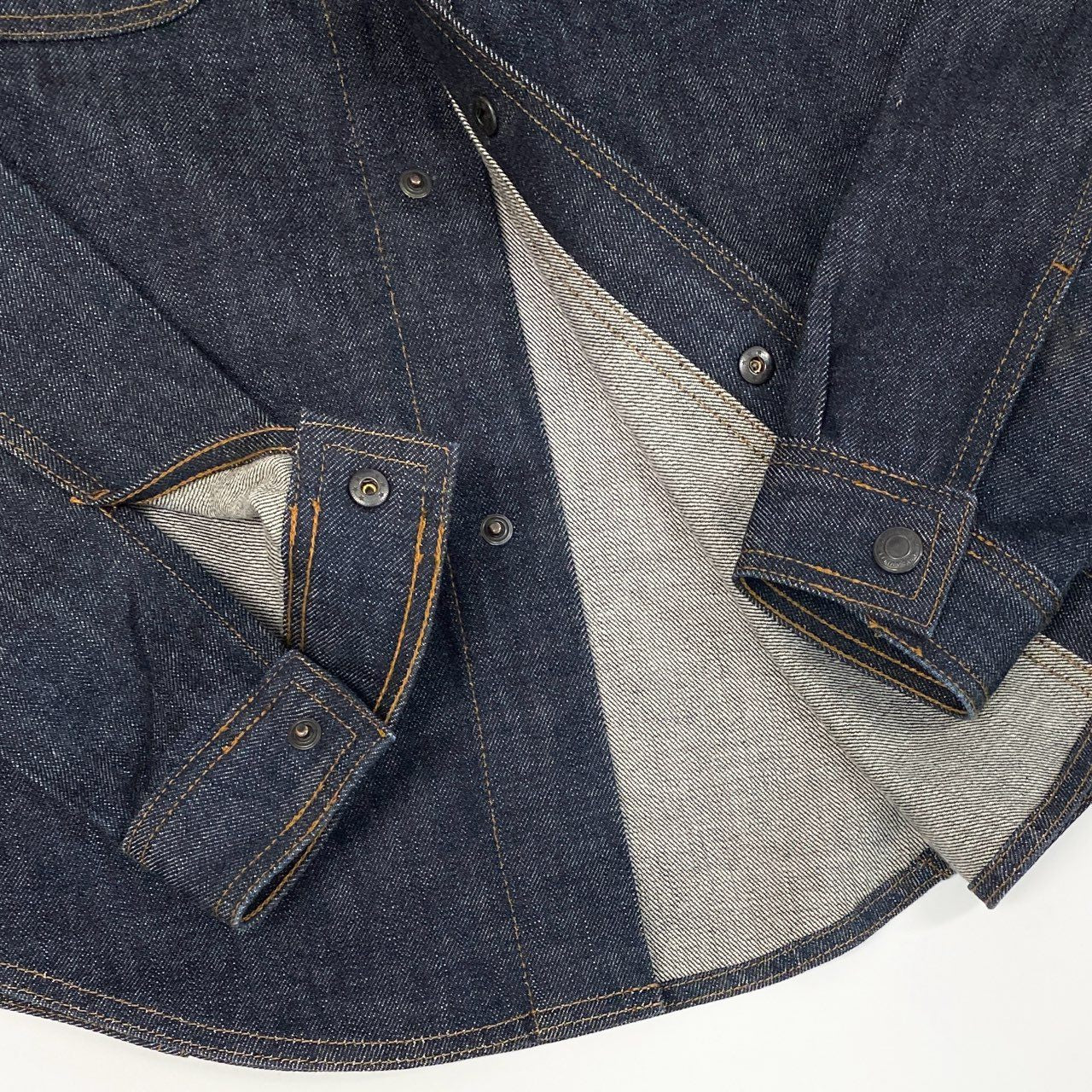 46j3 《美品》 Ami Alexandre Mattiussi アミアレクサンドルマテュッシ Denim shirt with pockets デニムシャツ ポケット H21HD429.600 XS インディゴブルー コットン メンズo07t