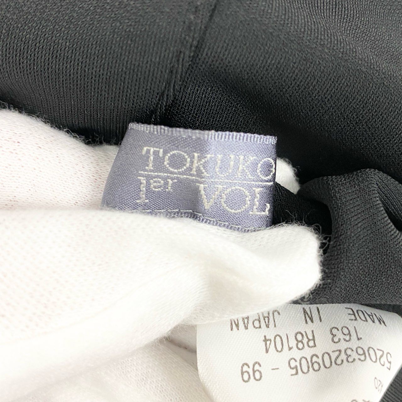 30b18 TOKUKO 1er VOL トクコプルミエヴォル ロングシャツワンピース ノーカラーシャツ ロングスリーブ 伸縮ストレッチ○ レディース 女性用 サイズ9 ブラックu02t