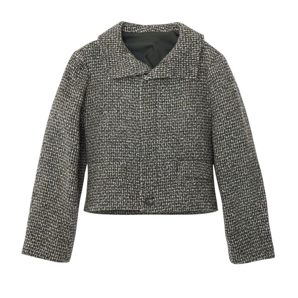 7d24 【美品】Y’s YOHJI YAMAMOTO ワイズ ヨウジヤマモト ツイードジャケット ハイネック ショート丈 アウター 日本製 2サイズ マルチカラー レディース 女性用k02i