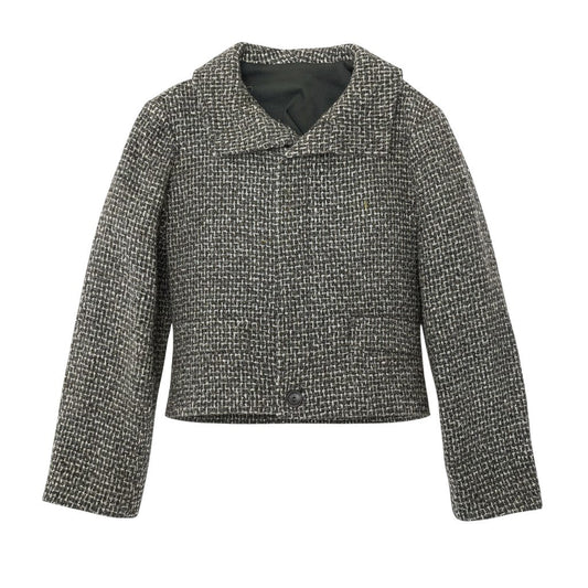 7d24 【美品】Y’s YOHJI YAMAMOTO ワイズ ヨウジヤマモト ツイードジャケット ハイネック ショート丈 アウター 日本製 2サイズ マルチカラー レディース 女性用k02i