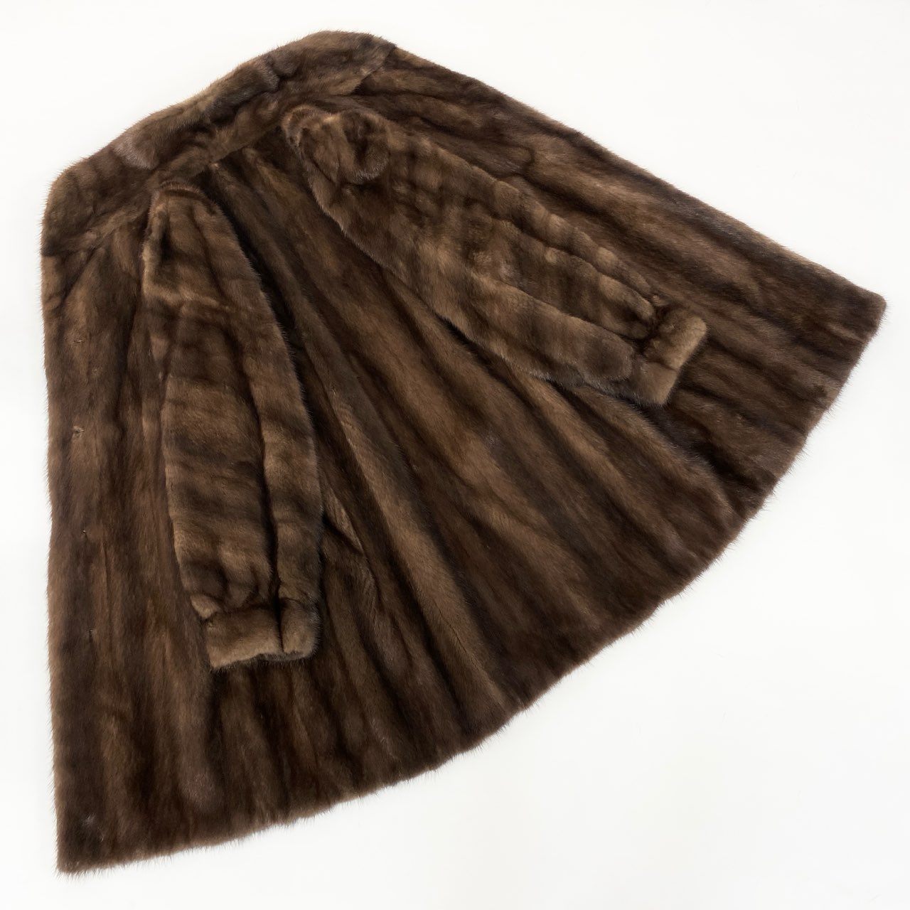 11j6 Partina パルティナ デミバフミンク ファーコート セミロング 11 M相当 ブラウン 本毛皮 MINK FUR 最高級毛皮t18r