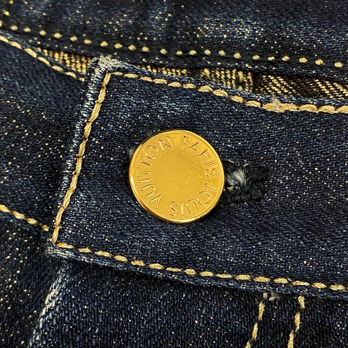 Ei4 LOUIS VUITTON デニムパンツ ラメ 刺繍 34サイズ インディゴ レディース 女性用u02t