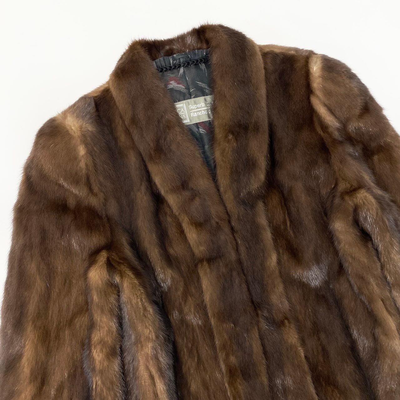 68c24 Roberto Ricci × SAGA MINK サガミンク 銀サガ デミバフミンク ファーコート しっぽコード付 サイズ11 ブラウン 最高級本毛皮 Mink Fur Coatt18r