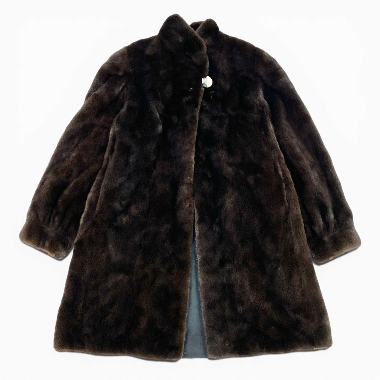 48a22 BLACKGLAMA ブラックグラマ マホガニーミンク ロングコート サイズF ダークブラウン 最高級本毛皮 Mink Fur Long Coatt18r
