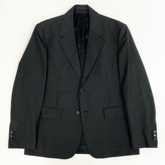 9j6 PRADA プラダ 2B Tailored Jacket 2Bテーラードジャケット トライアングルパッチ  DNA953 48 グレー ウール メンズo07t