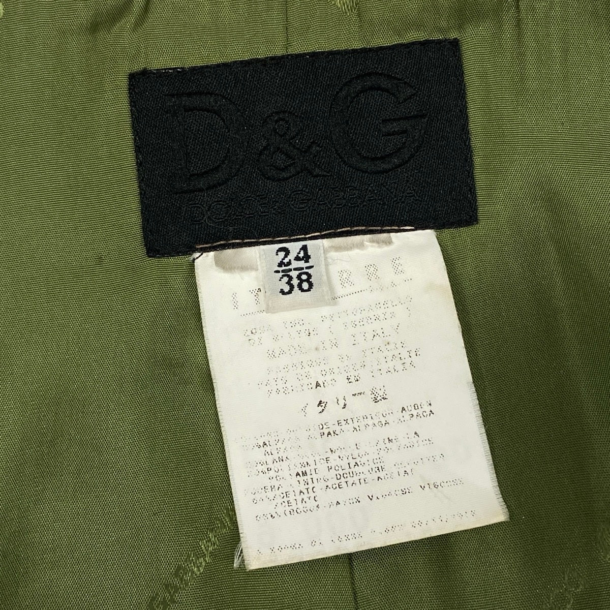 53j6 D＆G DOLCE&GABBANA ドルチェアンドガッパーナ 00's ステンカラーコート コートジャケット イタリー製 38サイズ ブラック レディース 女性用u02t