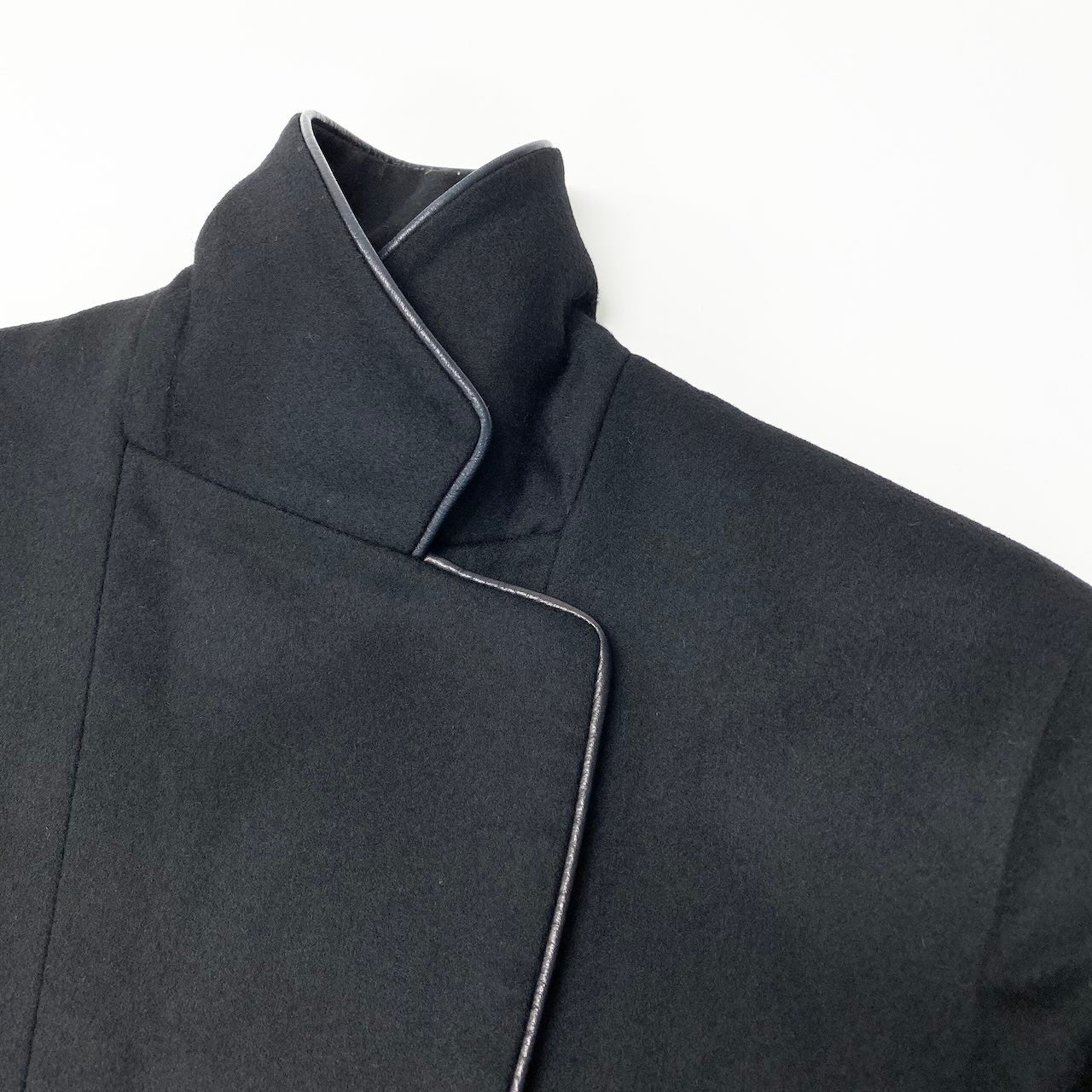 E Christian Dior クリスチャンディオール ビンテージ スカートセットアップ テーラードジャケット スカート レザーパイピング ブラック レディース 女性用nu1