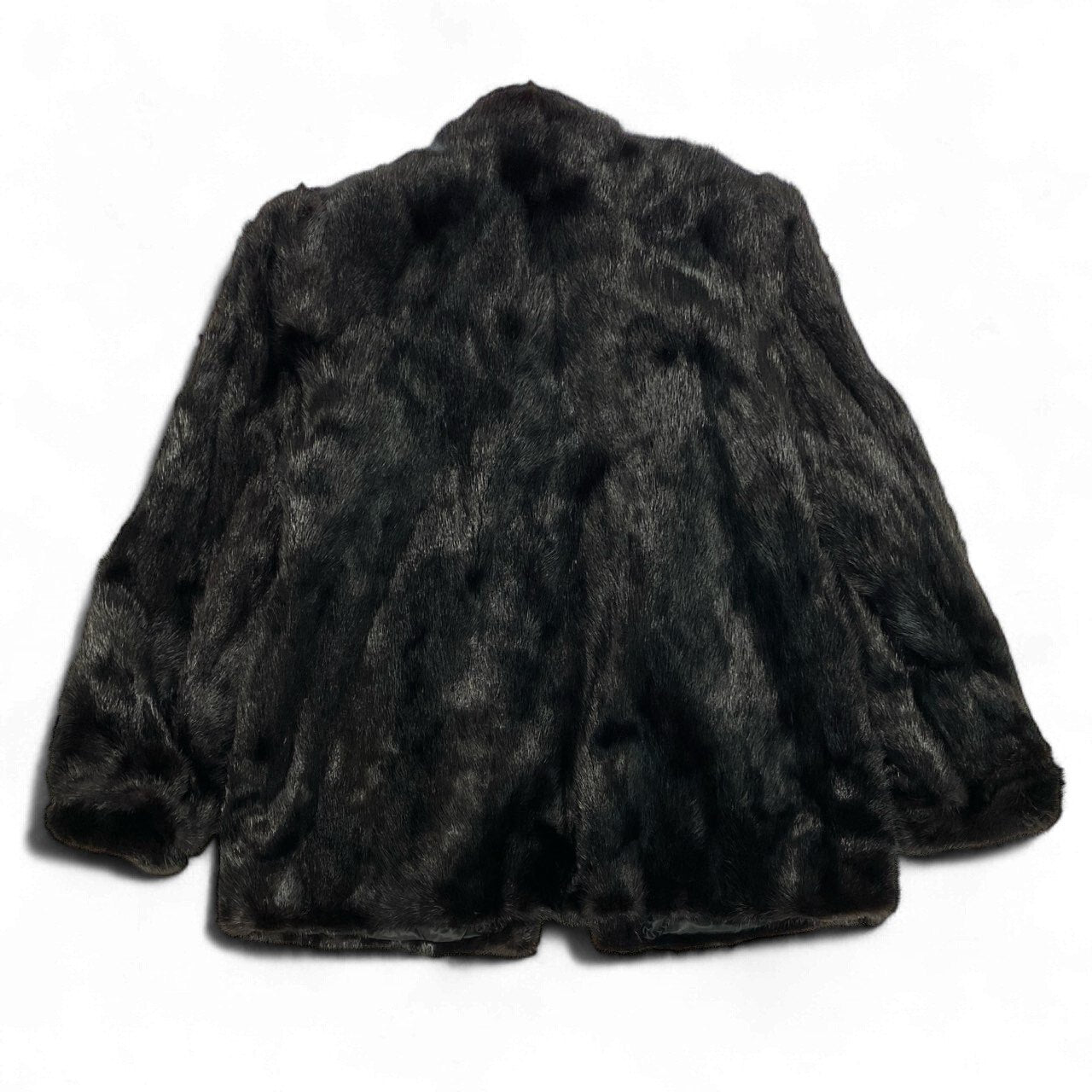 7k14 毛皮コート ファーコート ミンクコート ミンクファー ジャケット ダークミンク 15サイズ ブラック レディースu02t