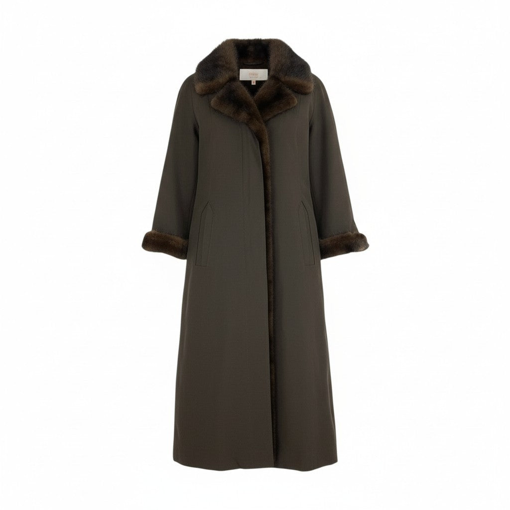 37L10 DELBA デルバ 2WAY ミンクファー ロングコート サイズ38 ブラウン 本毛皮使用 裏地毛皮 取外し可 イタリア製t18r