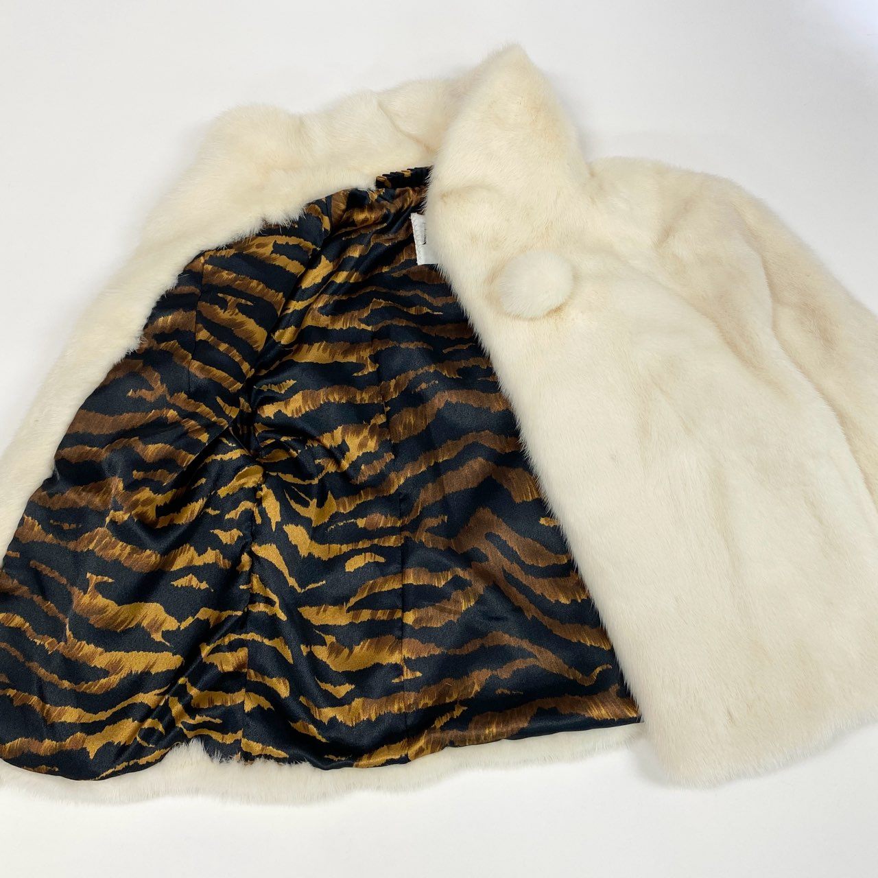 20k2《希少》 Pellicce Moda ペリーチェモーダ パールミンク ジャケット ホワイト 最高級本毛皮 PEARL MINK FUR コート イタリア製t18r
