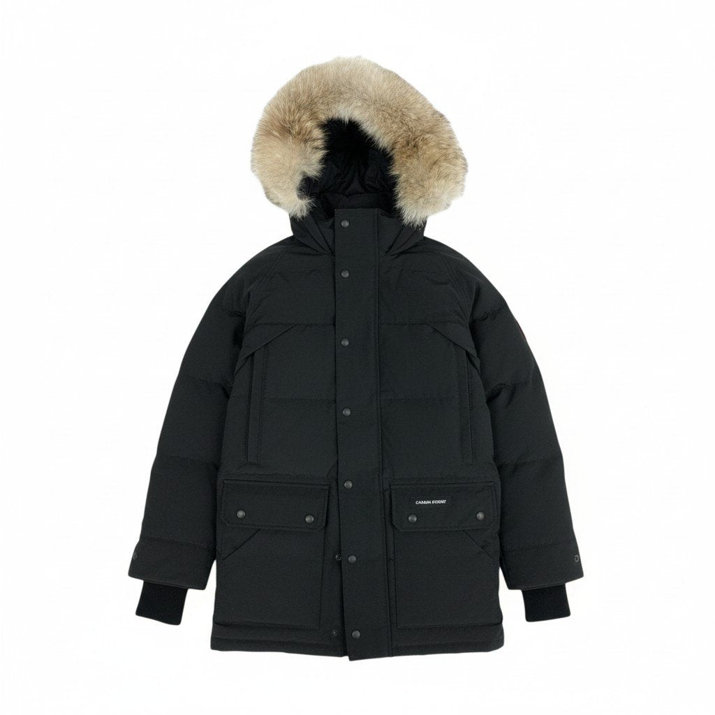 33L4【美品】CANADA GOOSE カナダグース エモリーパーカー ダウンジャケット  ファーフード アウター 2580MA Sサイズ ブラック メンズu02t