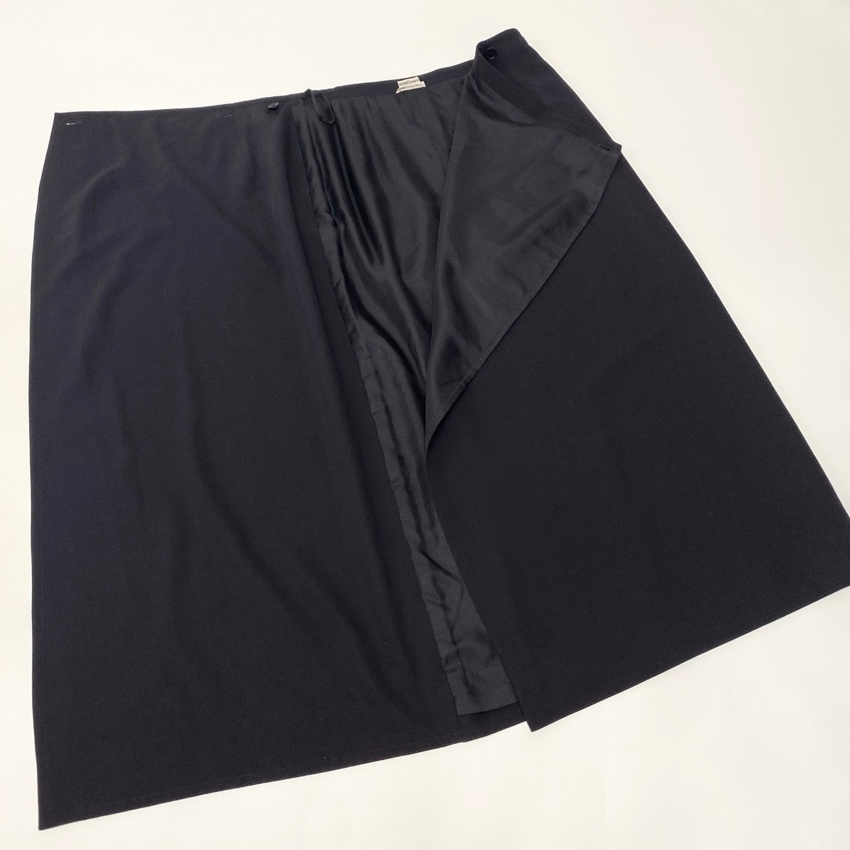 Eh1 HERMES マルジェラ期 Hボタン 巻きスカート フランス製 40サイズ ダークブラウン ウール100％ レディース 女性用u02t