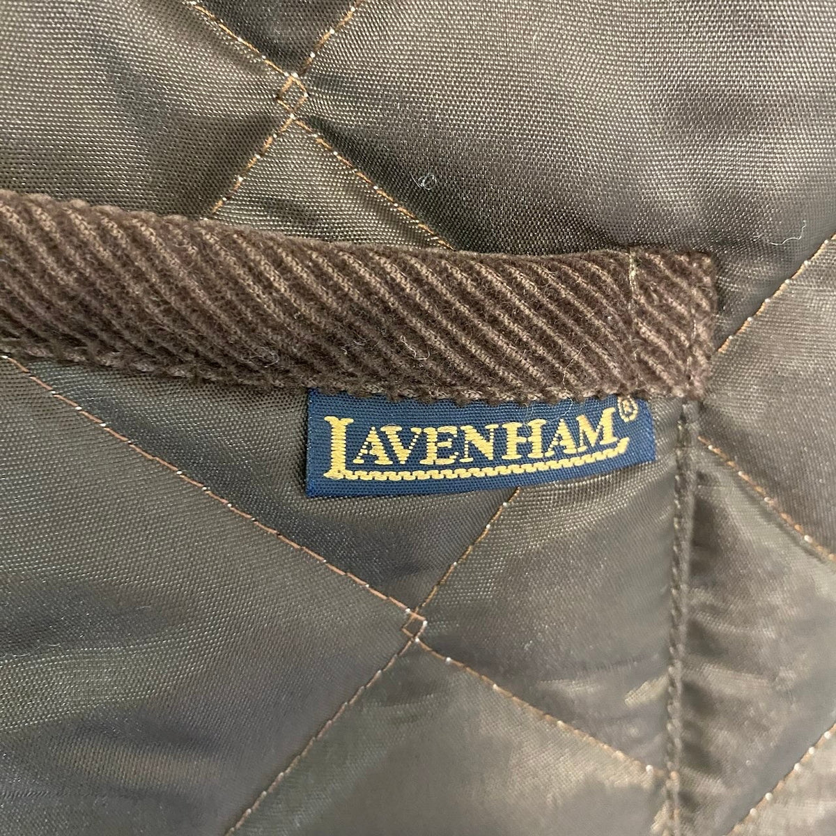 38j22 LAVENHAM ラベンハム 英国製 キルティングジャケット コーデュロイ切替 WA-AW03 サイズ36 ブラウン レディースo07t
