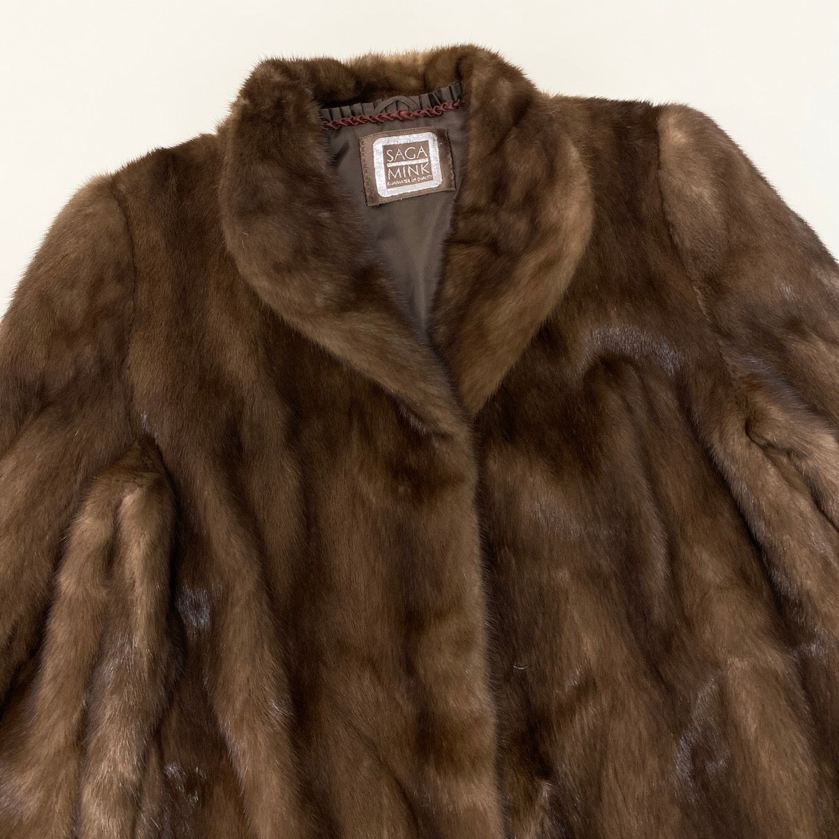 73i19 SAGA MINK サガミンク デミバフミンク ファーコート サイズ11 茶系 本毛皮 Mink Fur Coat リアルファーt18r