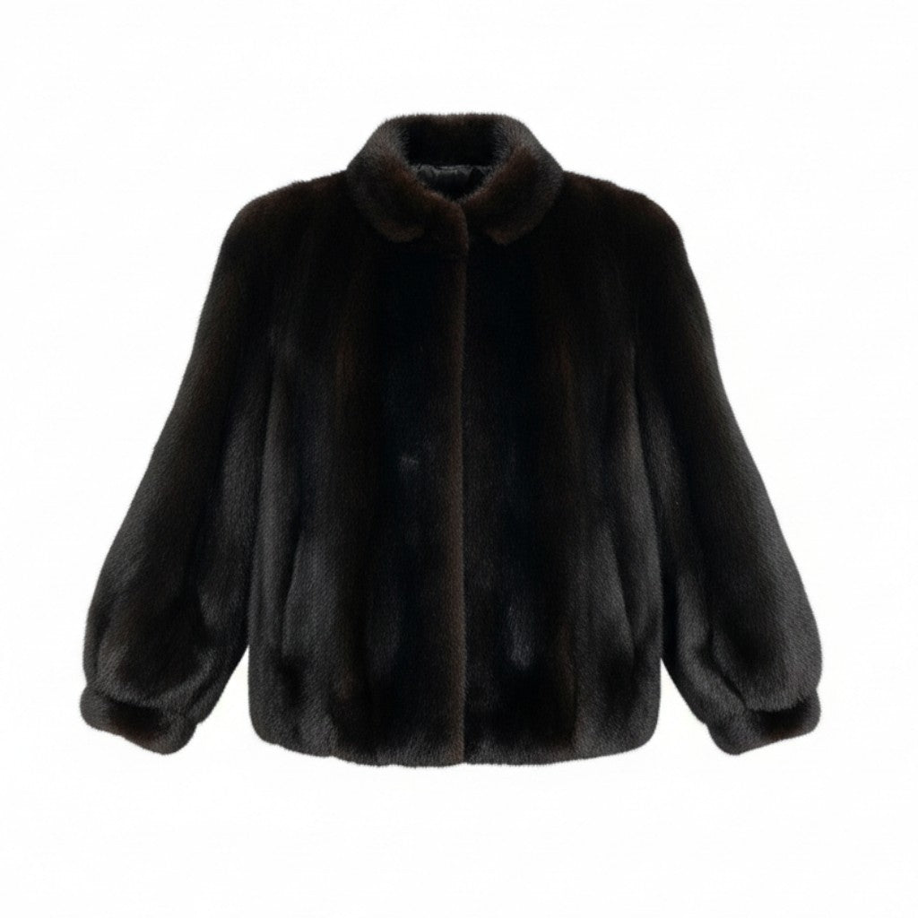 36a16 SAGA MINK サガミンク 銀サガ ダークミンク ミンクコート 毛皮コート 毛並み綺麗 F ブラック系 ミンクファーt18r