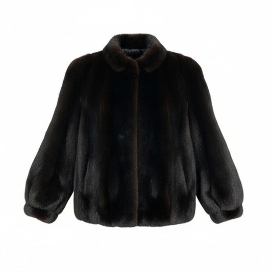 36a16 SAGA MINK サガミンク 銀サガ ダークミンク ミンクコート 毛皮コート 毛並み綺麗 F ブラック系 ミンクファーt18r