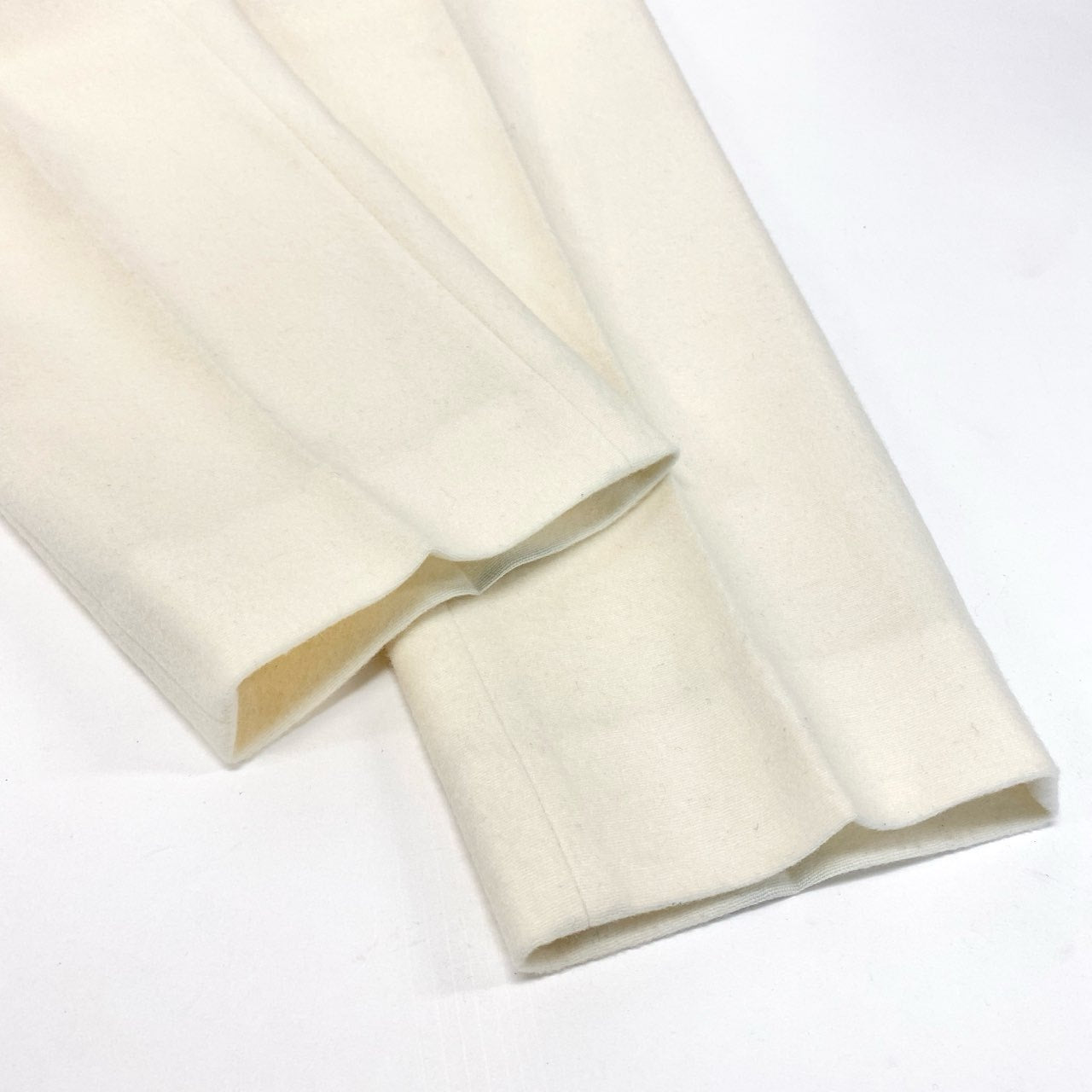 23i17 Drawar ドゥロワー フラノパンツ スラックス テーパードパンツ 6514-236-1251 サイズ38 アイボリー系 ウールカシミヤ レディースu02t